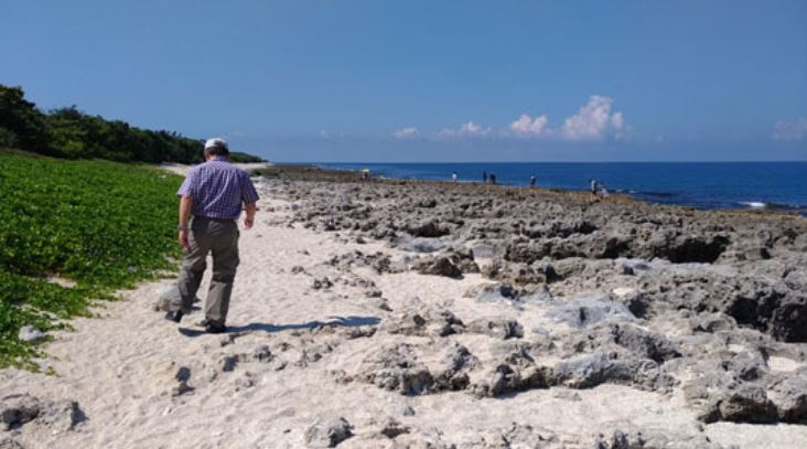 <p>墾丁國家公園，砂島貝殼沙灘。</p><p>附近海域之珊瑚和貝殼，長期受海水浸蝕、破碎後研磨成細砂，堆積於海灣內。</p>